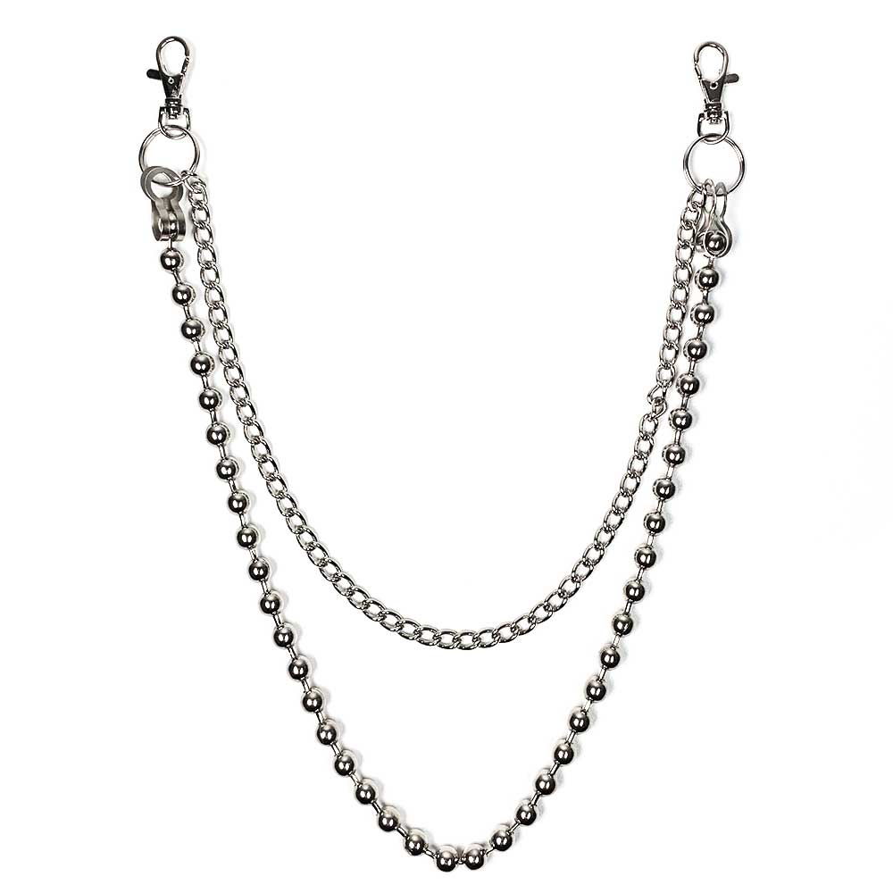 Bullet 69 Funky Punk - Double Portemonneeketting/broekketting - Zilverkleurig